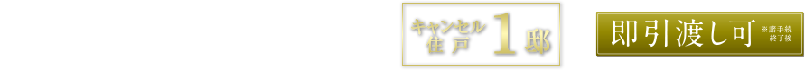 4LDK/90㎡台/東南角住戸 キャンセル住戸1邸 即引き渡し可