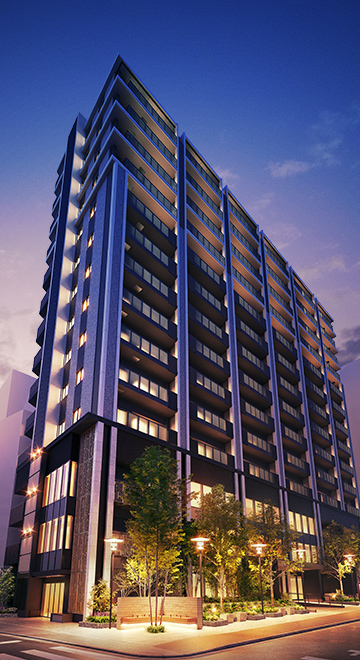 リンク背景画像：外観（南東面）完成予想CG