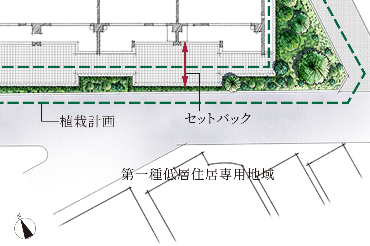 2階敷地配置イラスト（エントランスフロア）