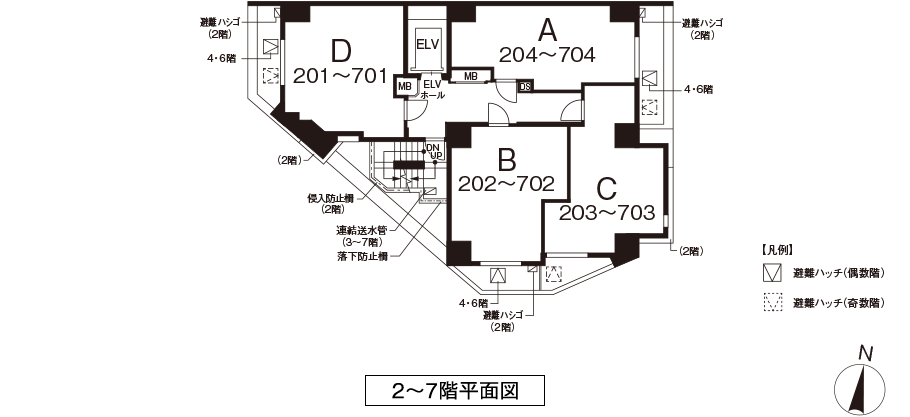 2-7階平面図