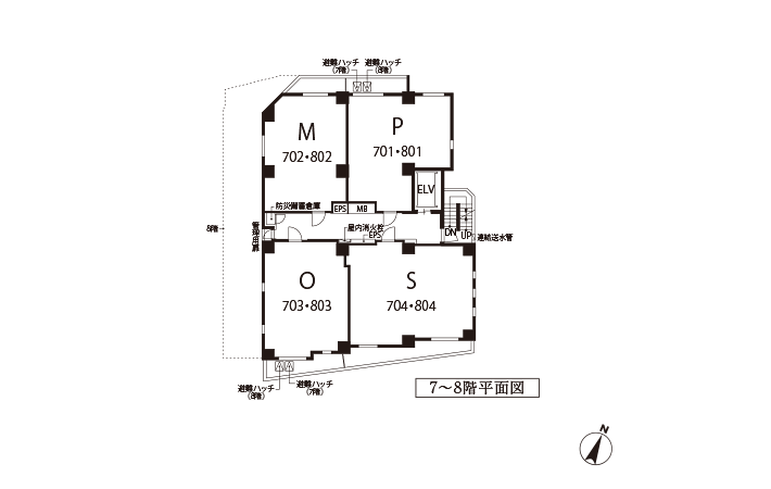 7〜8階平面図