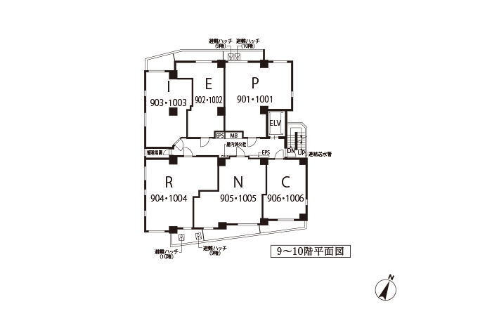 9〜10階平面図