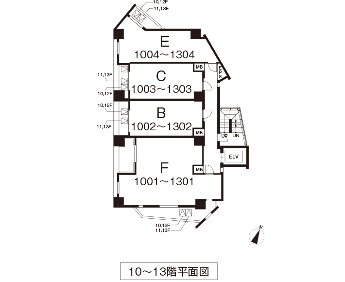 10～13階平面図