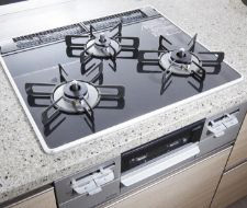 グリル付き3口コンロ（B・C・Dタイプに採用）