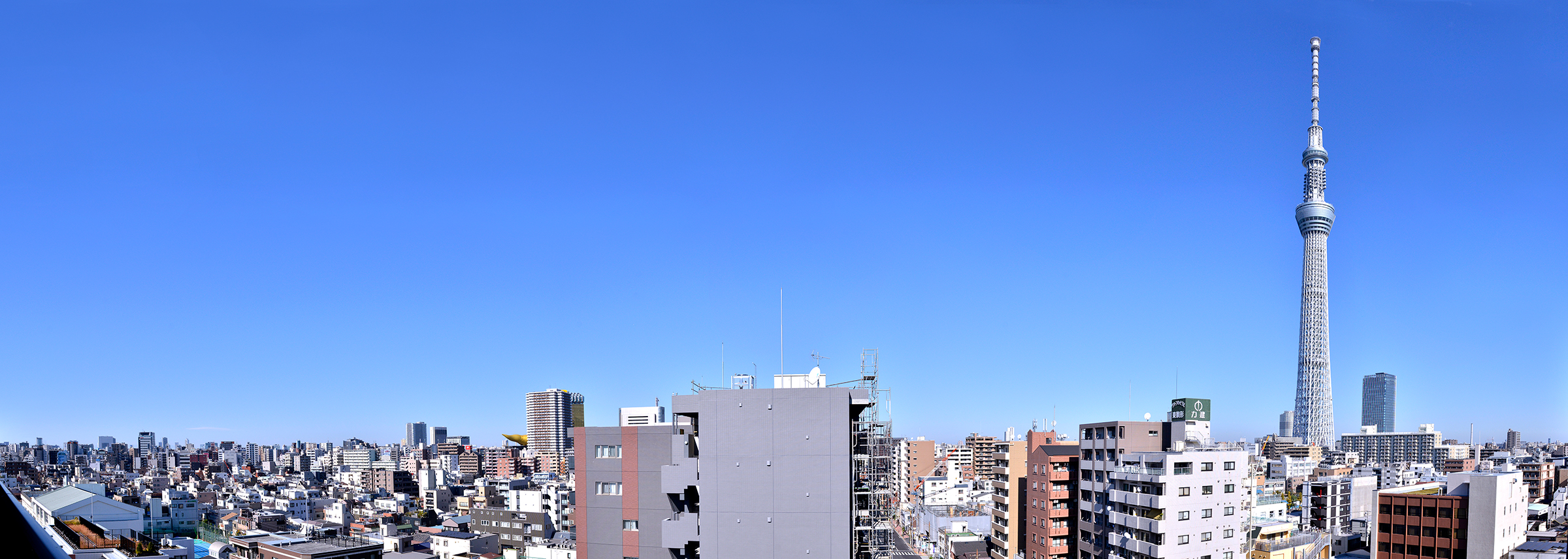 北東～北西方向の眺望（現地11階Dタイプより撮影）