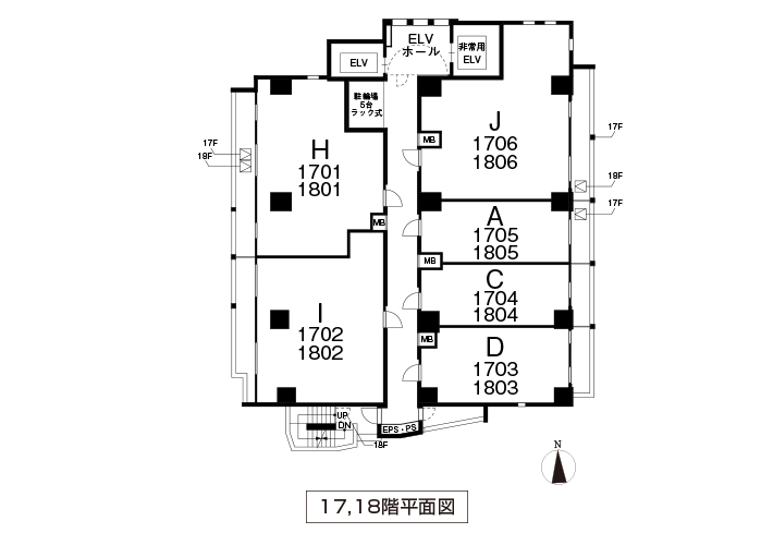 17,18階平面図