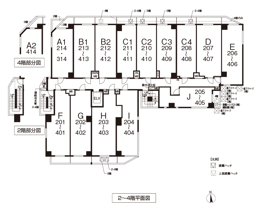 2-4階平面図