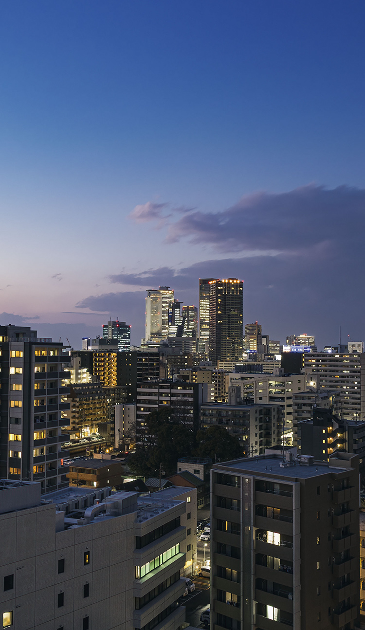 現地1309号室（13階）より北側 （名古屋駅～栄駅方面）を2025年2月に撮影