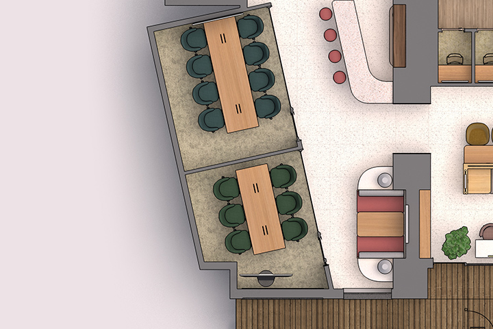 スタイルラウンジ平面図イラスト（部分図）