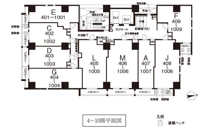 4～10階平面図