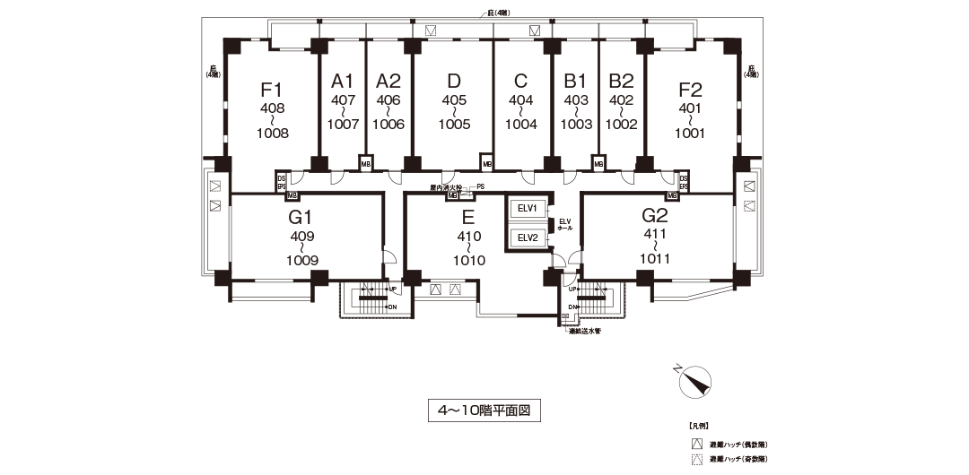 4～10階平面図