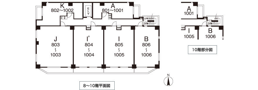 8-10階平面図