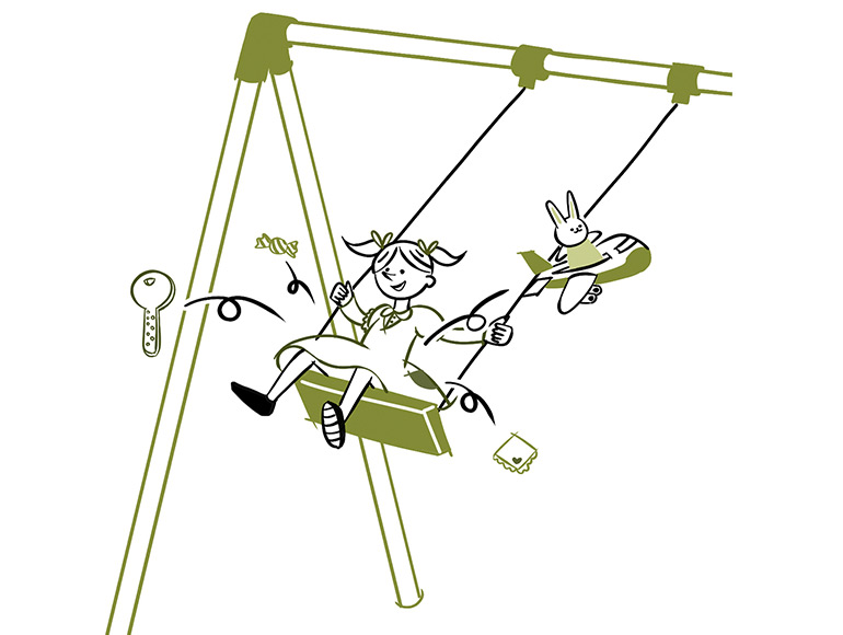 ブランコに乗っている子どものイラスト