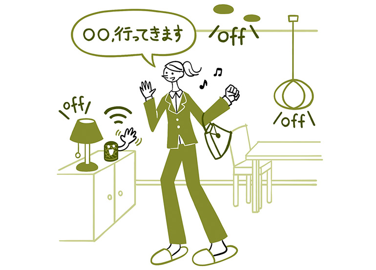 ok googleに話している人のイラスト