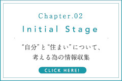 Chapter.02 Initial Stage “自分”と“住まい”について、 考える為の情報収集 CLICK HERE!