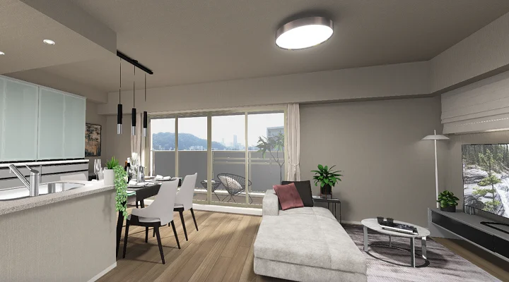 3Dモデルルーム画面のスクリーンショット