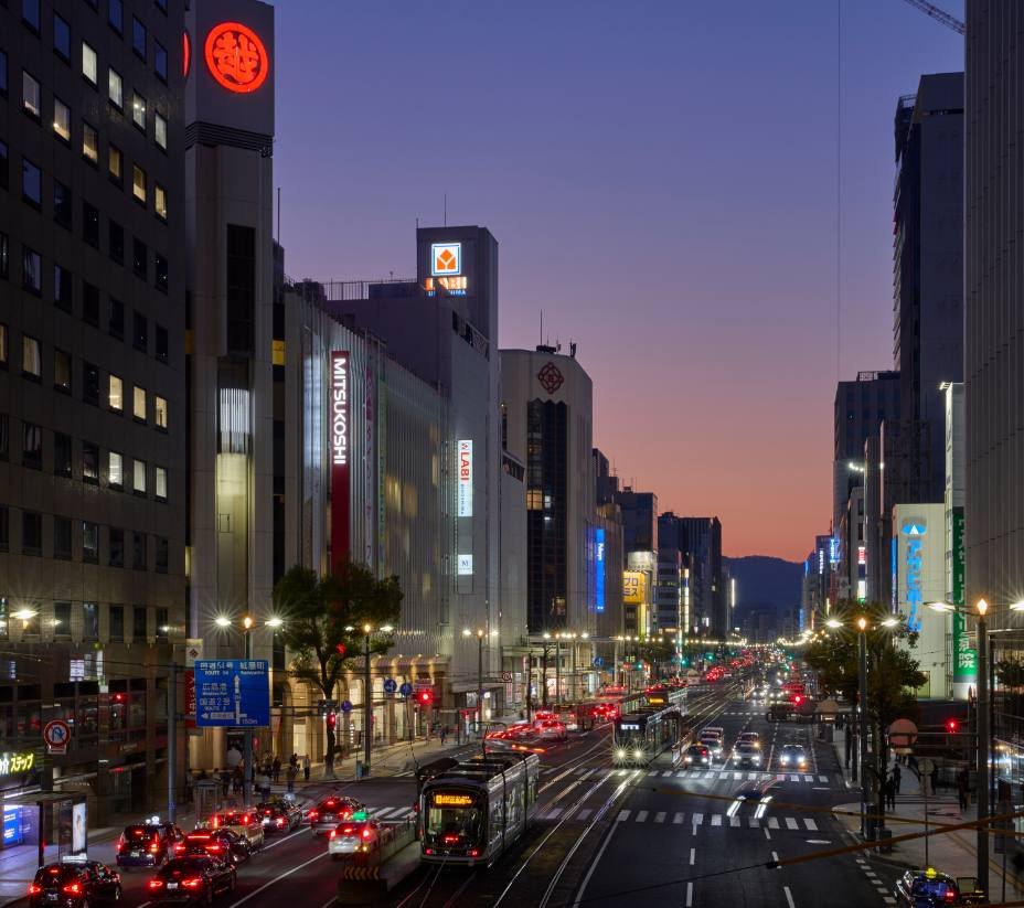 夕暮れの街並み
