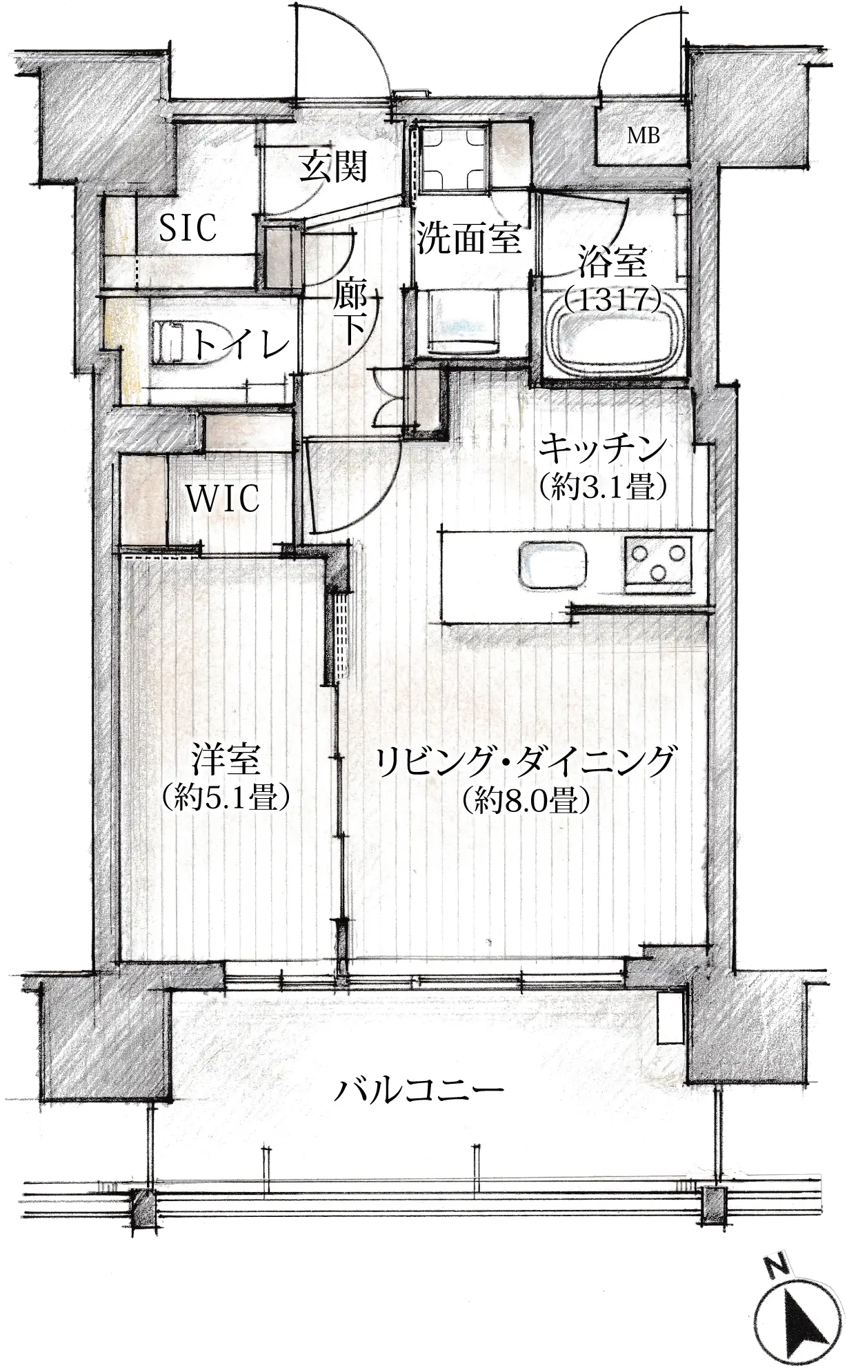 Aタイプ 間取り図（計画段階の図面）