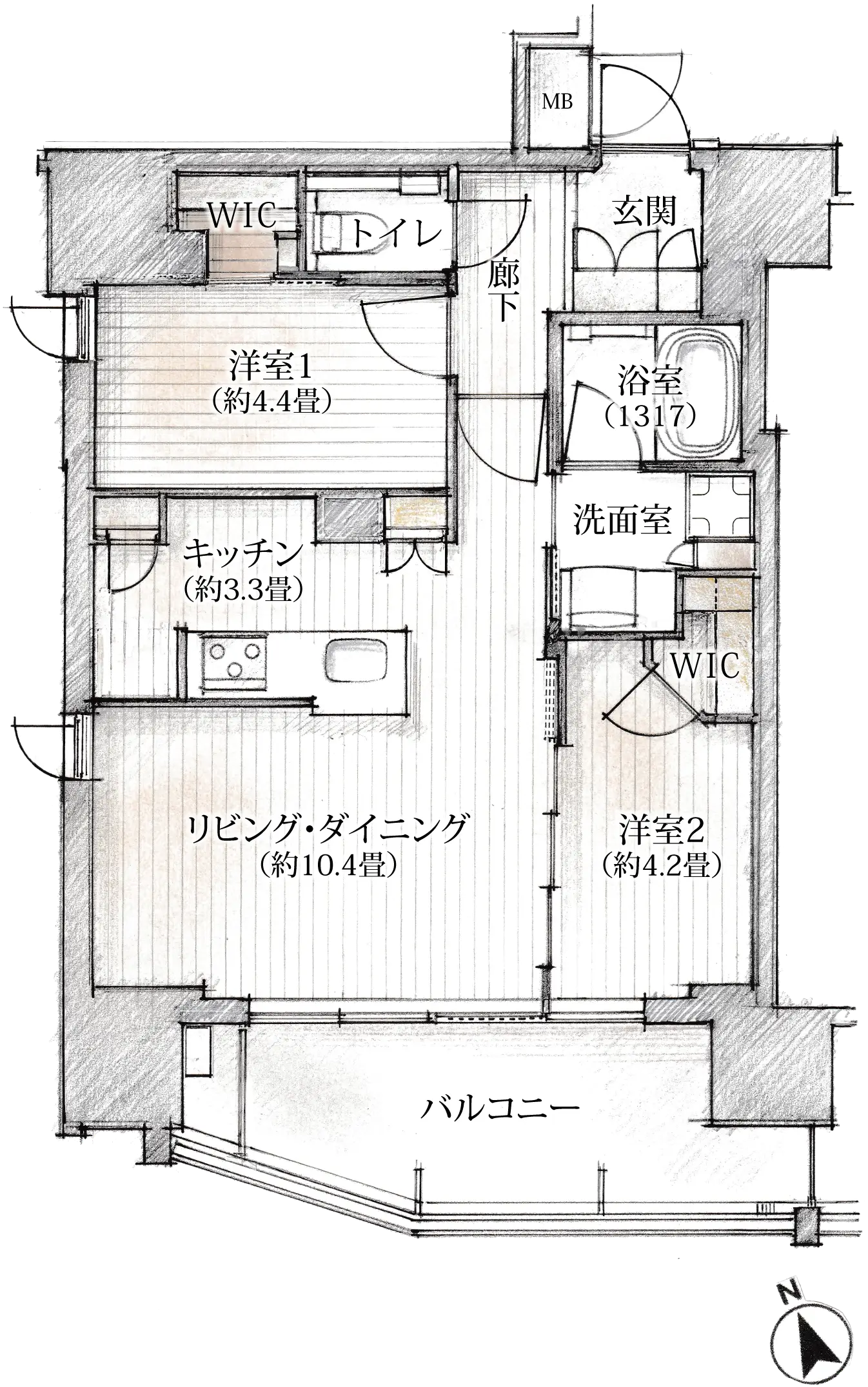Dタイプ 間取り図（計画段階の図面）