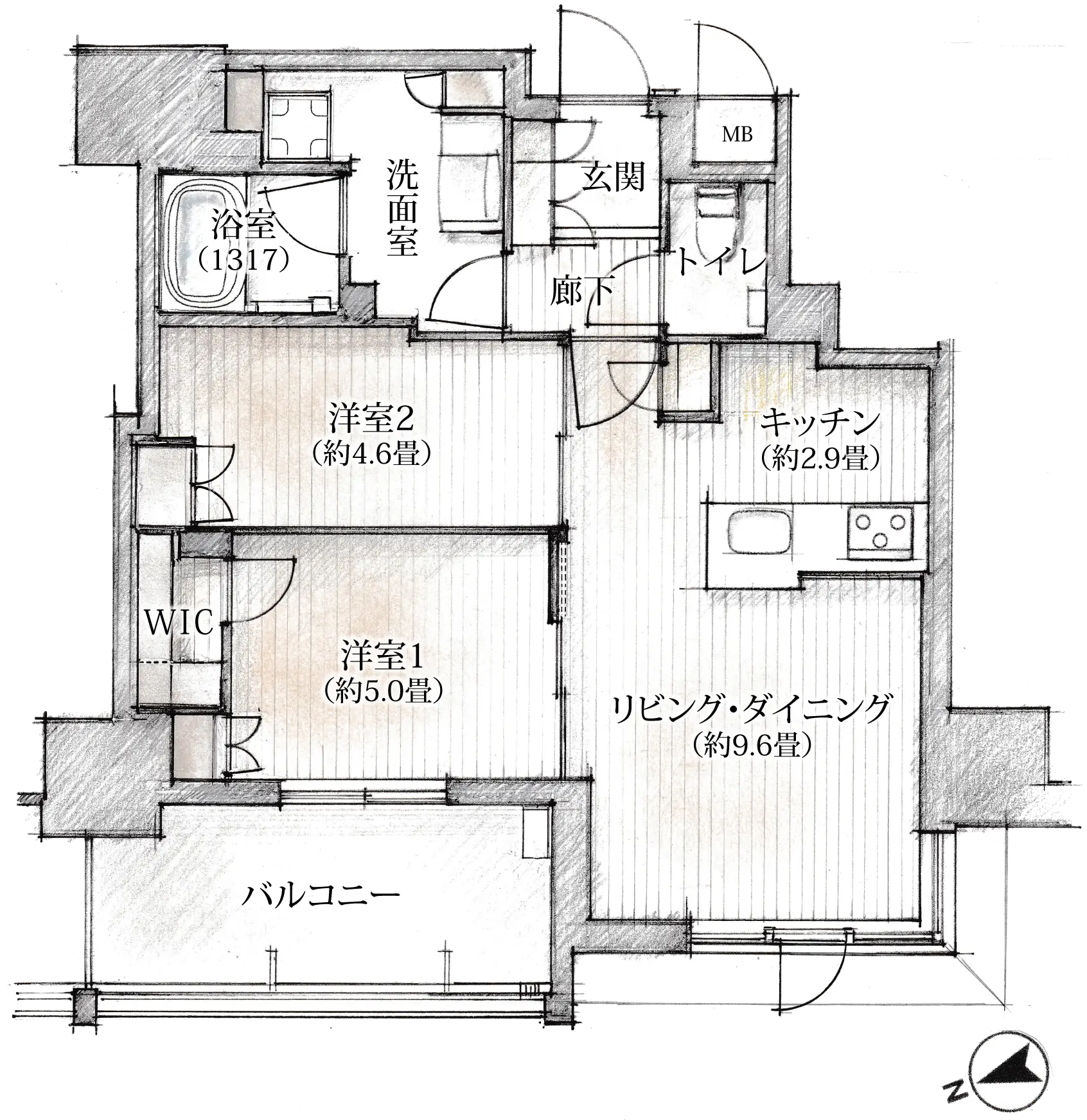 Eタイプ 間取り図（計画段階の図面）