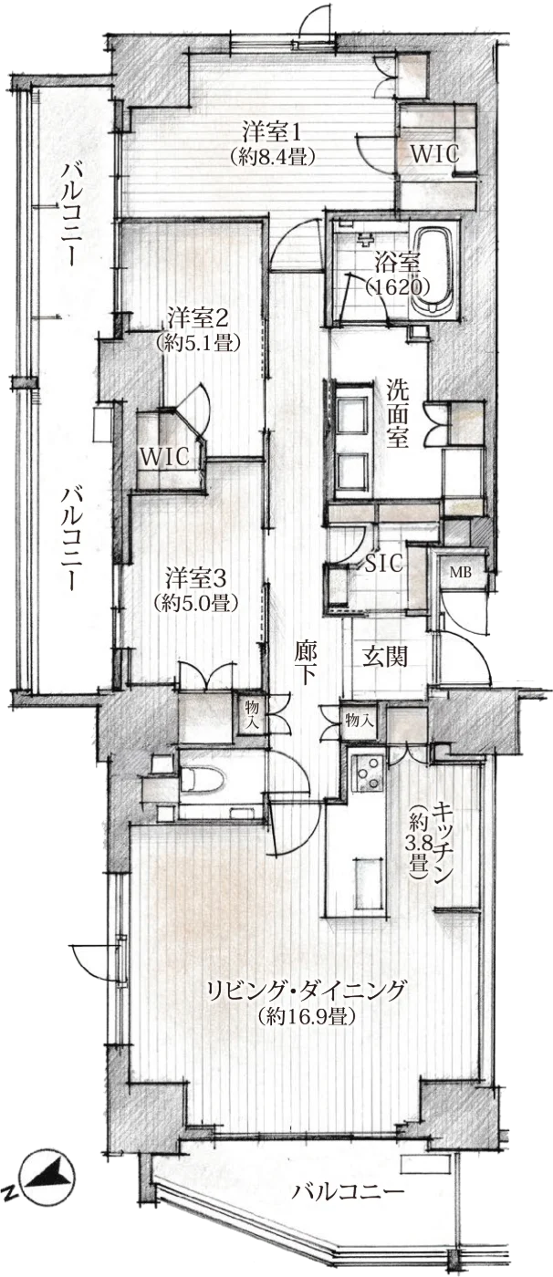 Kタイプ 間取り図（計画段階の図面）