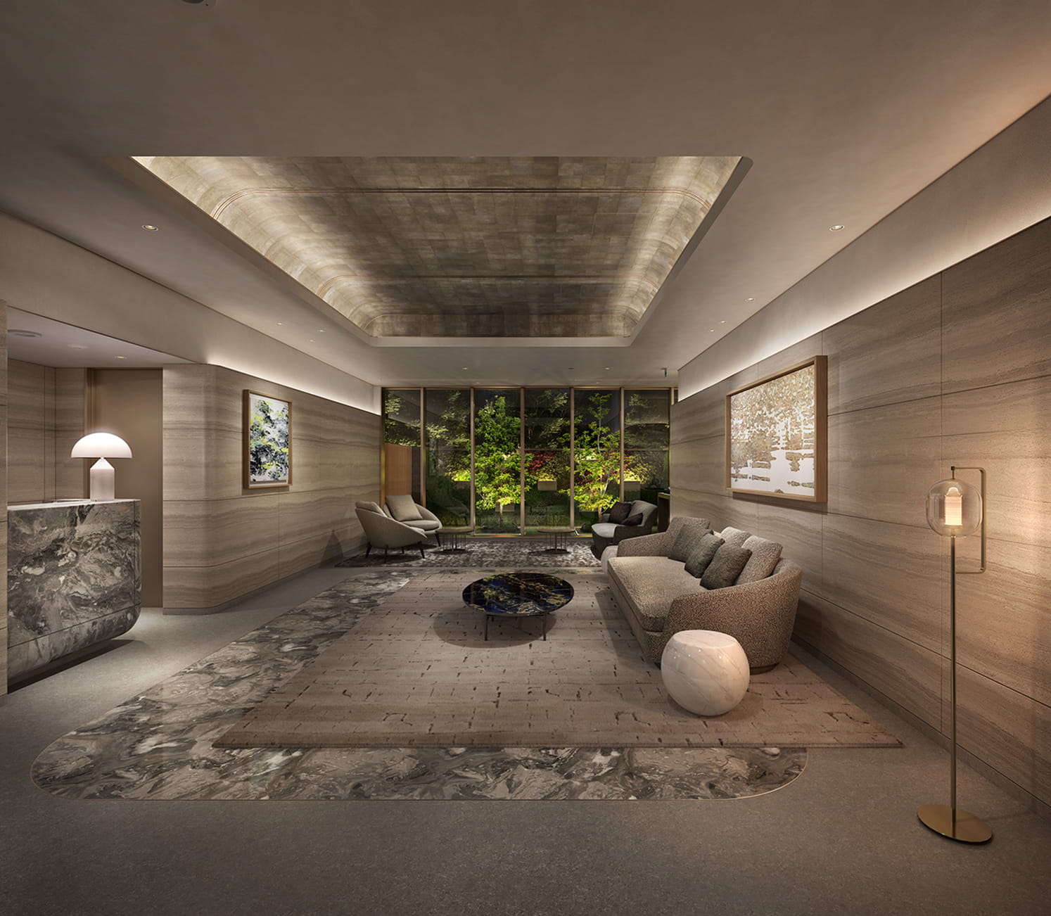 エントランスホール・ラウンジ完成予想CG