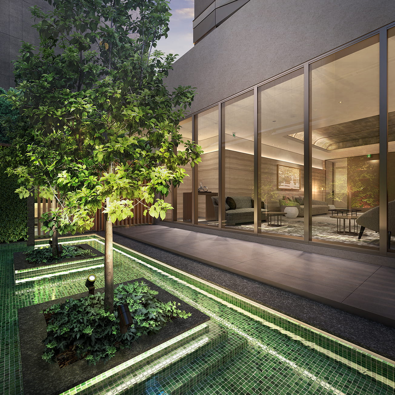 ウォーターフィーチャー（水盤）完成予想CG